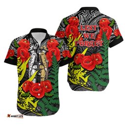 ANZAC Day Hawaiian Shirt Maori Patterns White Color