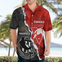 Personalised Collingwood And Swans Football Hawaiian Shirt Together Sporty Style