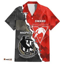 Personalised Collingwood And Swans Football Hawaiian Shirt Together Sporty Style