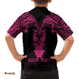 Personalised New Zealand Te Reo Maori Hawaiian Shirt Kia Kaha Maori Language Week Pink Style