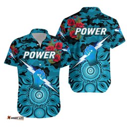 Port Adelaide Power ANZAC Hawaiian Shirt Indigenous Vibes