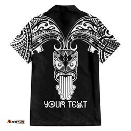 Personalised New Zealand Te Reo Maori Hawaiian Shirt Kia Kaha Maori Language Week Black Style
