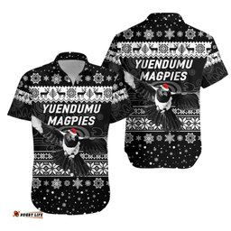 Yuendumu Magpies Football Club Hawaiian Shirt Christmas Simple Style Black
