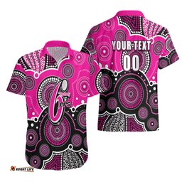 Custom Text And Number Sixers BBL Hawaiian Shirt Aboriginal Patterns Pink Version