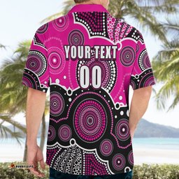 Custom Text And Number Sixers BBL Hawaiian Shirt Aboriginal Patterns Pink Version