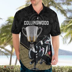 Personalised Collingwood Football Hawaiian Shirt Magpies Go Champions Polynesian Indigenous Art