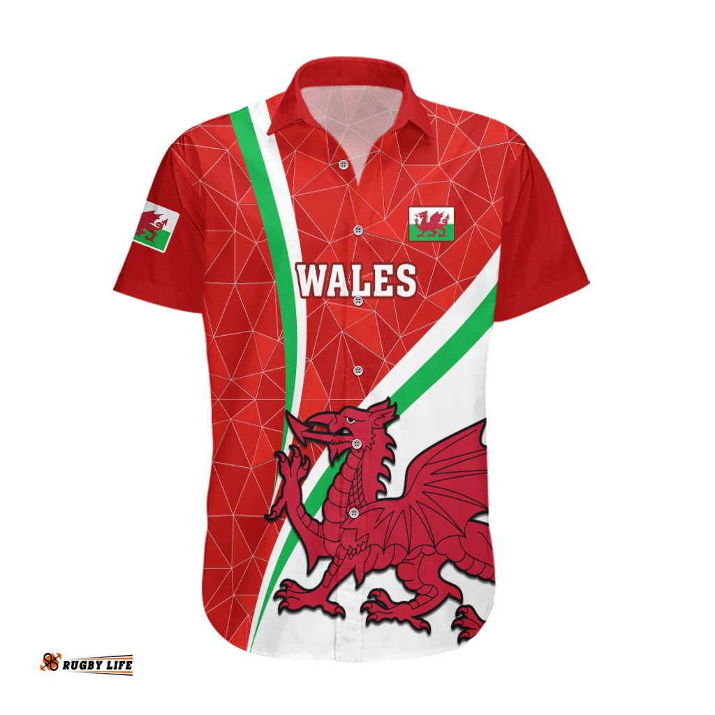 Custom Wales Rugby Hawaiian Shirt World Cup Cymru Curve Style