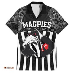 AFL Magpies Champions Hawaiian Shirt Proud Collingwood Aboriginal Vibe