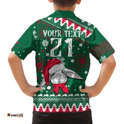 Custom Rabbitohs Rugby Hawaiian Shirt Glory Glory The South Christmas Vibe Unique