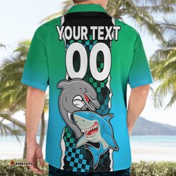 Custom NRL Combine Rabbitohs and Shark Hawaiian Shirt Sporty Style