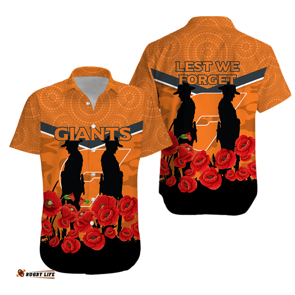 Giants ANZAC Day Hawaiian Shirt Indigenous Art