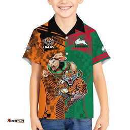 Wests Tigers and Rabbitohs Rugby Hawaiian Shirt Sporty Style