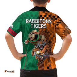 Wests Tigers and Rabbitohs Rugby Hawaiian Shirt Sporty Style