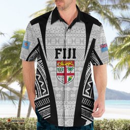 Personalised Fiji Rugby Hawaiian Shirt World Cup History Makers White Ver
