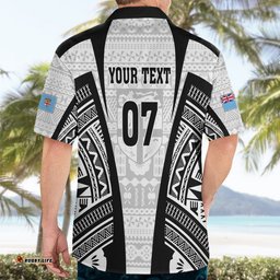 Personalised Fiji Rugby Hawaiian Shirt World Cup History Makers White Ver
