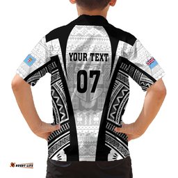 Personalised Fiji Rugby Hawaiian Shirt World Cup History Makers White Ver