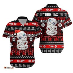 Custom Personalised New Zealand Hei Tiki Christmas Hawaiian Shirt Maori Meri Kirihimete