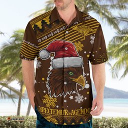 Custom Hawks Football Hawaiian Shirt Spectemur Agendo Christmas Vibe
