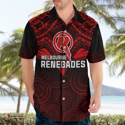 Custom Melbourne Renegades Cricket Hawaiian Shirt Unique Indigenous Art Mix Polynesian Pattern