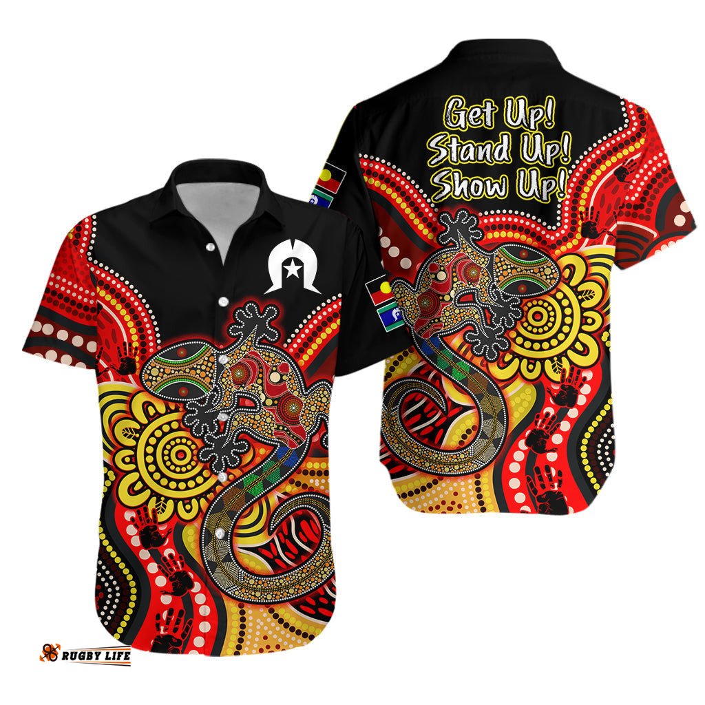 NAIDOC Week Hawaiian Shirt Aboriginal Lizard Always Proud History