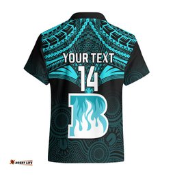 Custom Brisbane Heat Cricket Hawaiian Shirt Unique Indigenous Art Mix Polynesian Pattern