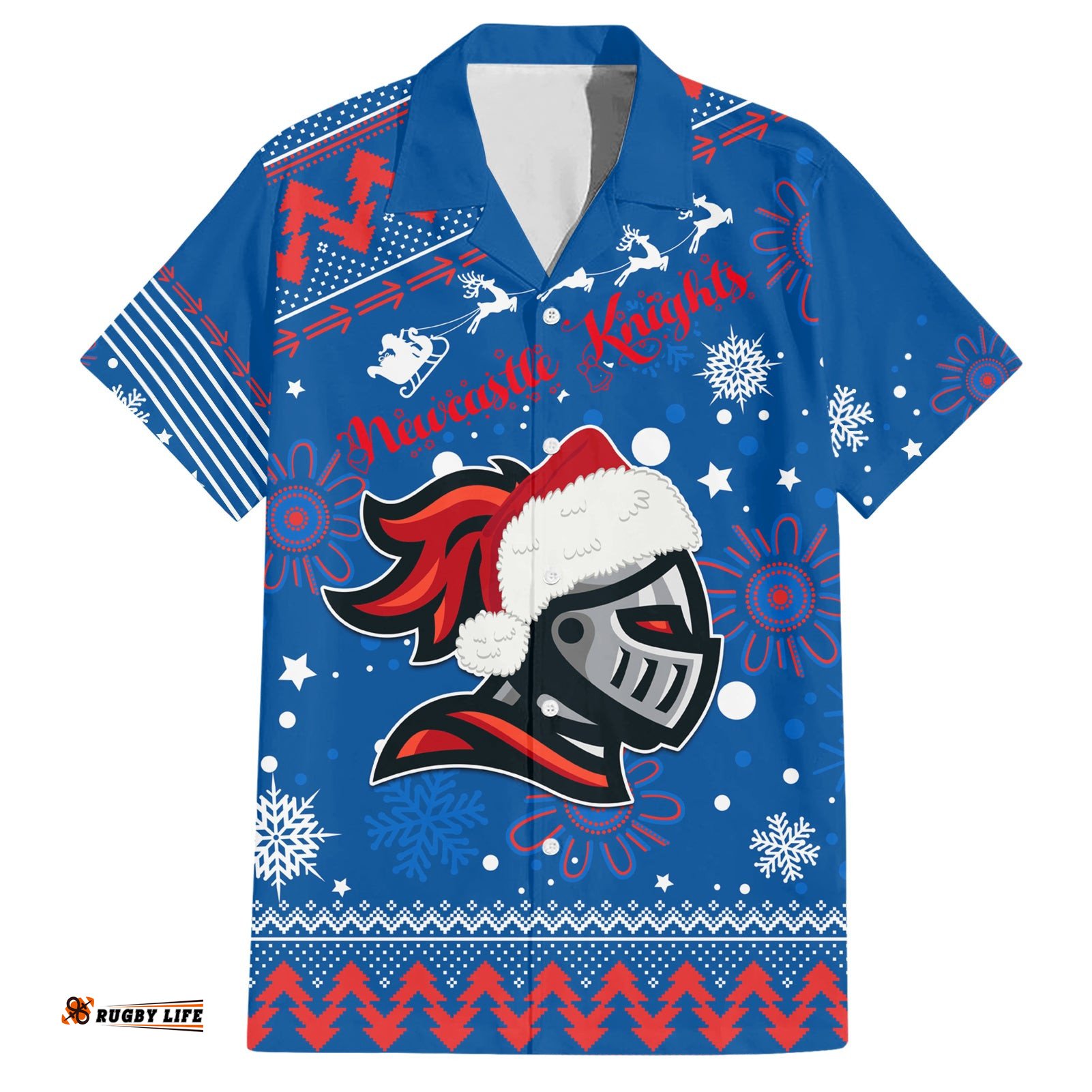 Custom Knights Rugby Hawaiian Shirt Chirstmas Vibe