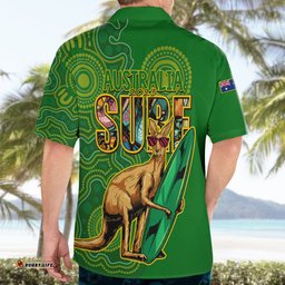 Australia Surf Hawaiian Shirt Happy Kangaroo Indigenous Artsy