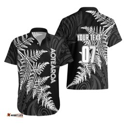 Personalised New Zealand Rugby Hawaiian Shirt World Cup Silver Fern Champions