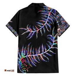 New Zealand Hawaiian Shirt Aotearoa Silver Fern Mixed Papua Shell Purple Vibe