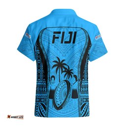 Fiji Rugby Hawaiian Shirt Go Champions World Cup Tapa Unique Blue Vibe