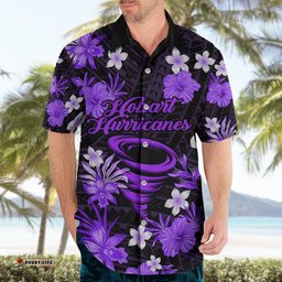 Australian Hurricanes Cricket Hawaiian Shirt Baeuty Pacific Hibiscus and Polynesian Pattern