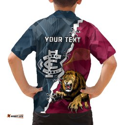 Personalised Lions And Blues Football Hawaiian Shirt Together Sporty Style
