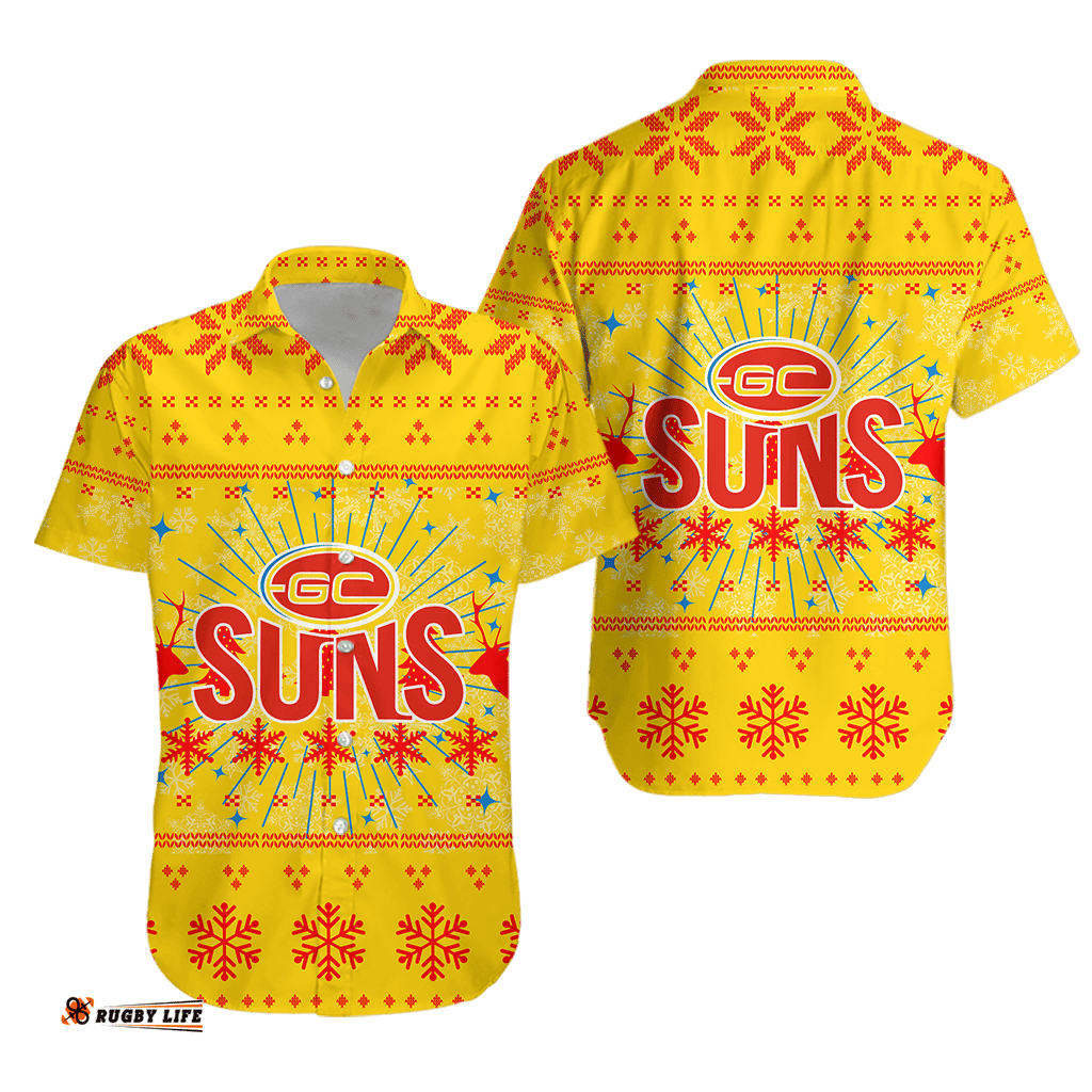 Gold Coast Suns Hawaiian Shirt Christmas Ugly Style
