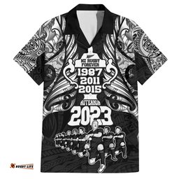 New Zealand Rugby Hawaiian Shirt Black Haka Dance With NZ Champions History