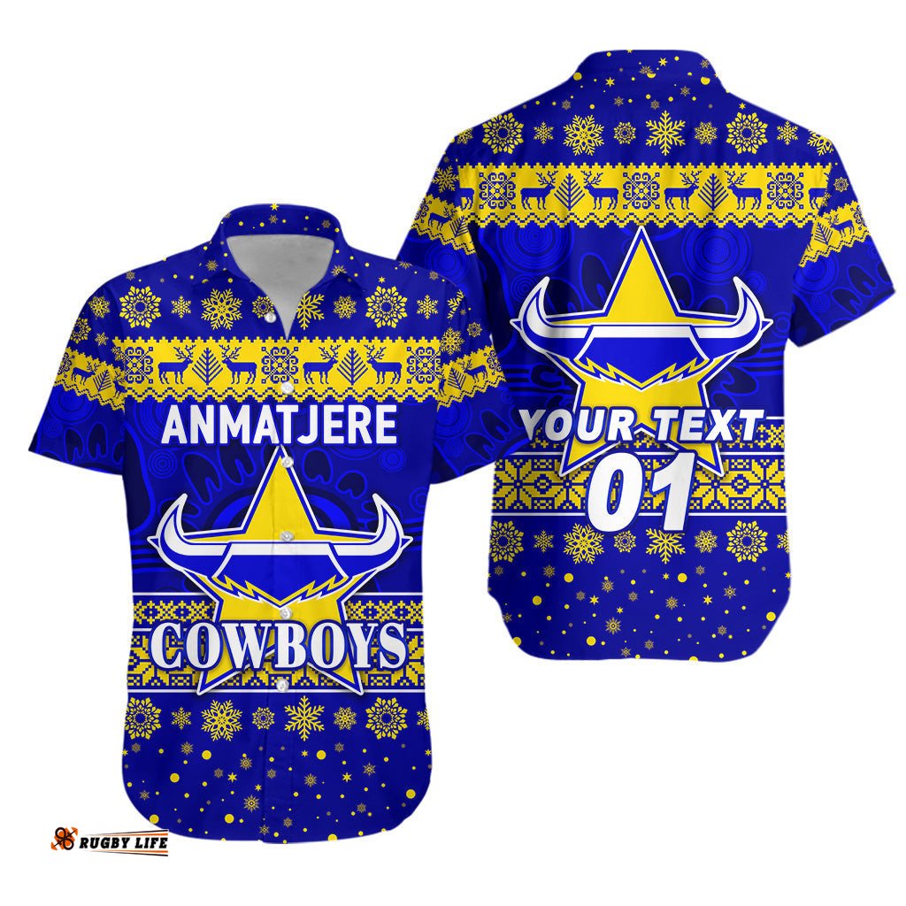 Custom Personalised Anmatjere Cowboys Football Club Hawaiian Shirt Christmas Simple Style