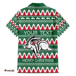 Personalised Rabbitohs Rugby Hawaiian Shirt Christmas Simple Vibe