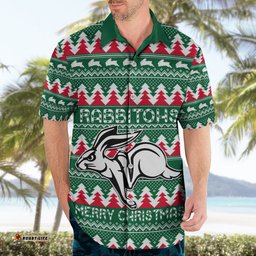 Personalised Rabbitohs Rugby Hawaiian Shirt Christmas Simple Vibe