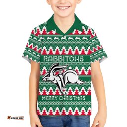 Personalised Rabbitohs Rugby Hawaiian Shirt Christmas Simple Vibe