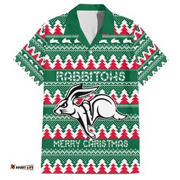 Personalised Rabbitohs Rugby Hawaiian Shirt Christmas Simple Vibe