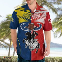 NRL Cowboys Combine Dragon Rugby Hawaiian Shirt Sporty Style