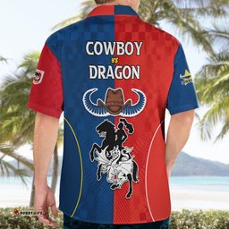 NRL Cowboys Combine Dragon Rugby Hawaiian Shirt Sporty Style