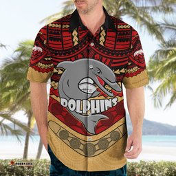Custom Dolphins Rugby Hawaiian Shirt Polynesian and Aboriginal Vibe