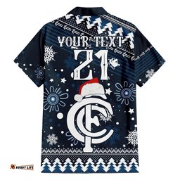 Custom Carlton Blues Football Hawaiian Shirt Christmas Vibe