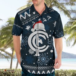 Custom Carlton Blues Football Hawaiian Shirt Christmas Vibe