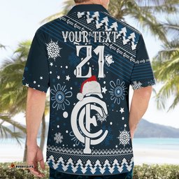 Custom Carlton Blues Football Hawaiian Shirt Christmas Vibe