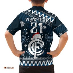 Custom Carlton Blues Football Hawaiian Shirt Christmas Vibe