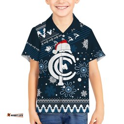 Custom Carlton Blues Football Hawaiian Shirt Christmas Vibe