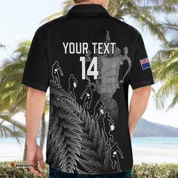 Custom New Zealand Silver Fern Rugby Hawaiian Shirt All Black Go Champions With Trophy Proud