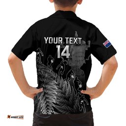 Custom New Zealand Silver Fern Rugby Hawaiian Shirt All Black Go Champions With Trophy Proud