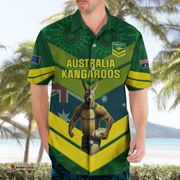 Custom Australia Rugby Hawaiian Shirt Pacific Go Aussie Kangaroos